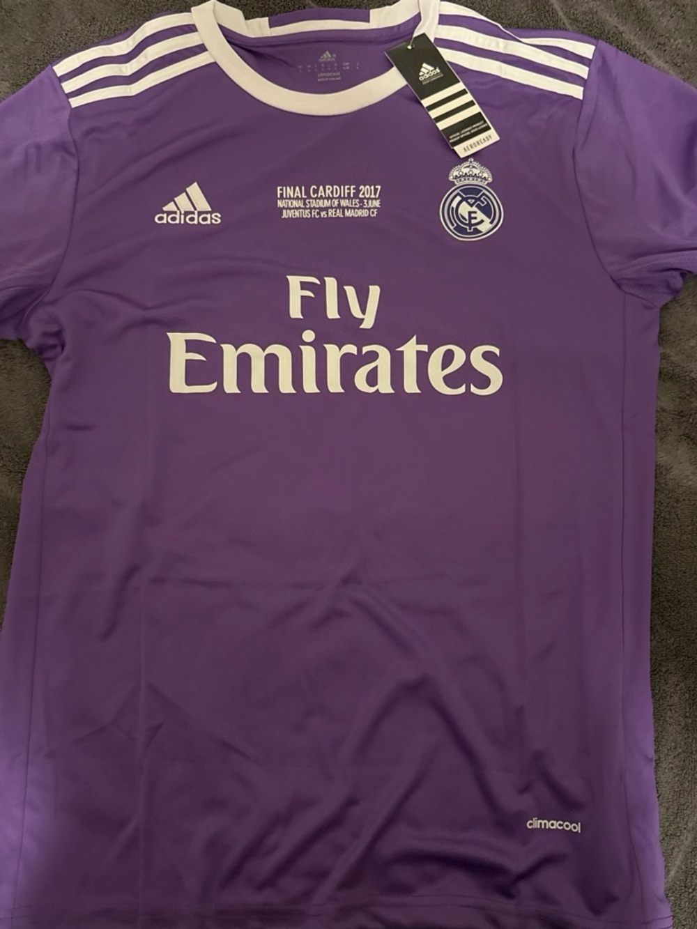 adidas Purple Real Madrid Fly Emirates Jersey